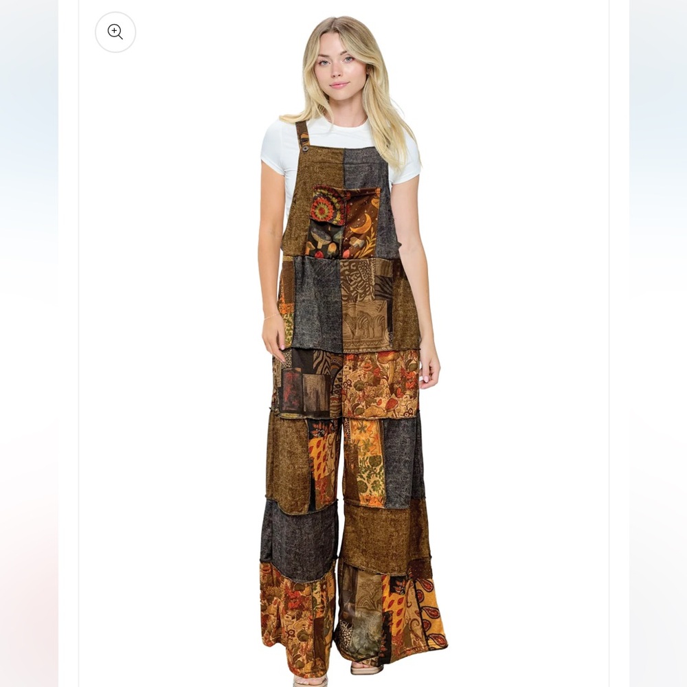 Yak & Yeti 24673 Overall Mushroom Multicolor Print Patchwork. Various Sizes.